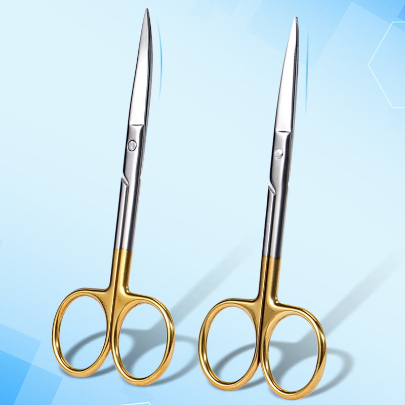 Medical Scissors - 1pc Dental Gold Handle Scissors, Oral