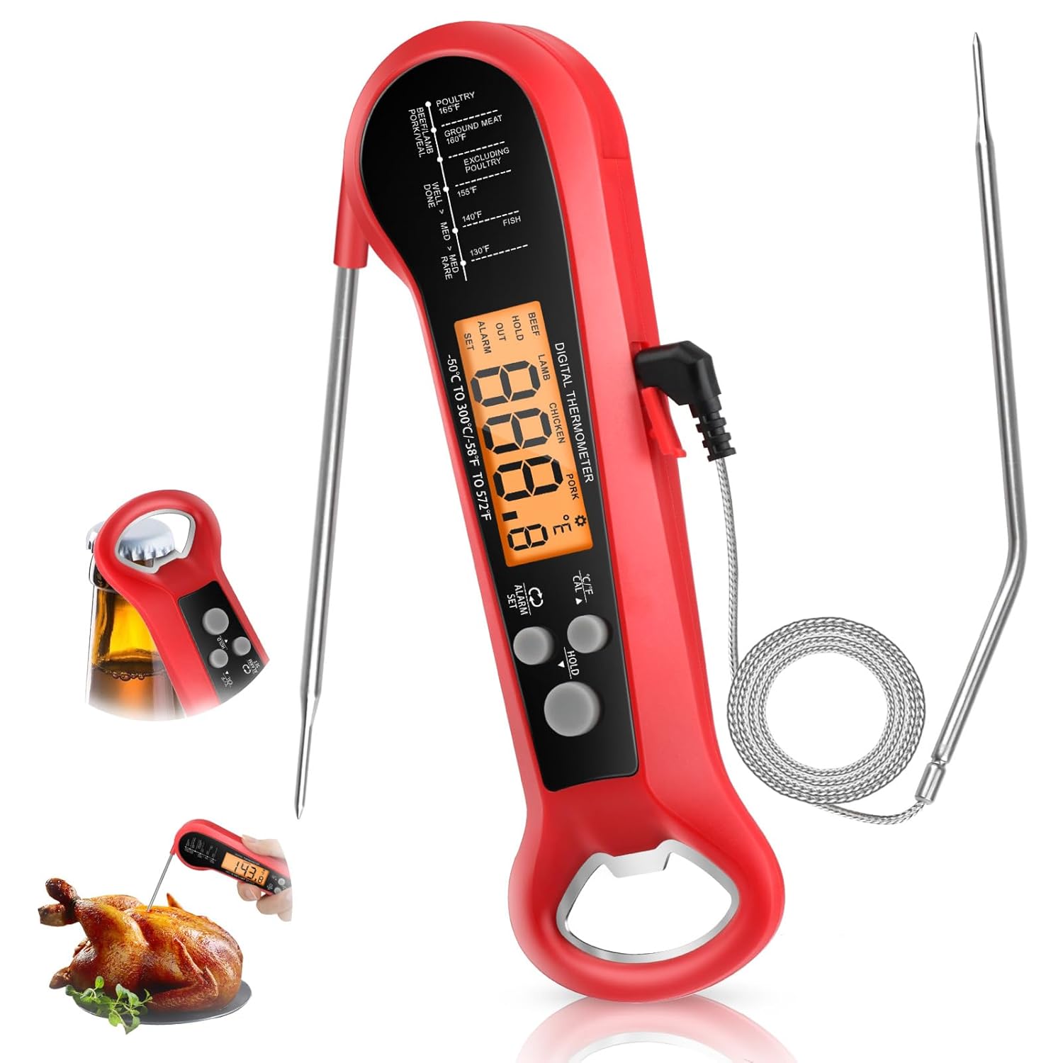 Thermometer Digital - Professional Digital Meat Thermometer Waterproof with